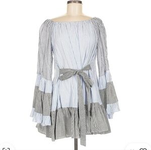 1st Sight Striped Off-Shoulder Top with Belt